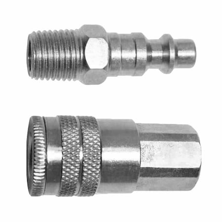 Interstate Pneumatics 1/4 Inch Industrial Coupler and Plug (CPH441 & CH440) CKH4